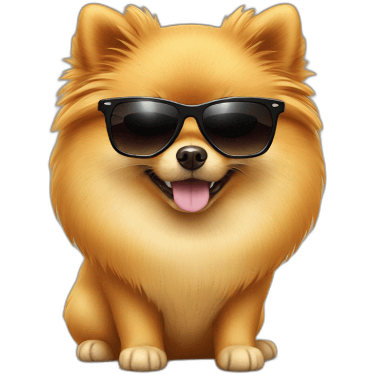 pomeranian with sunglass emoji