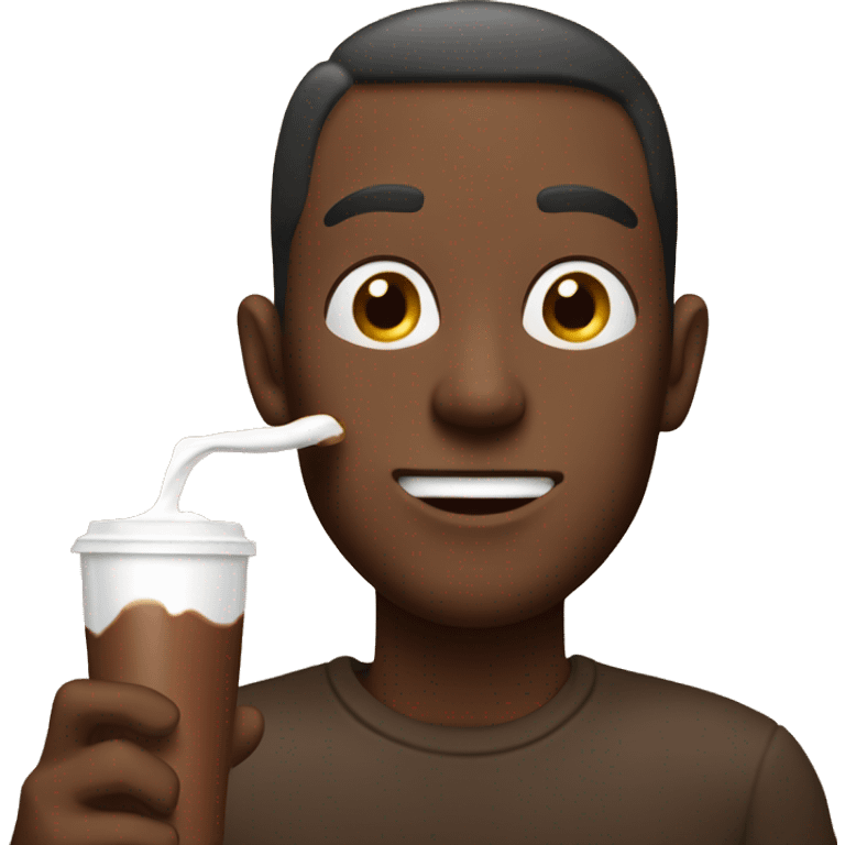 Man eating chocomilk emoji