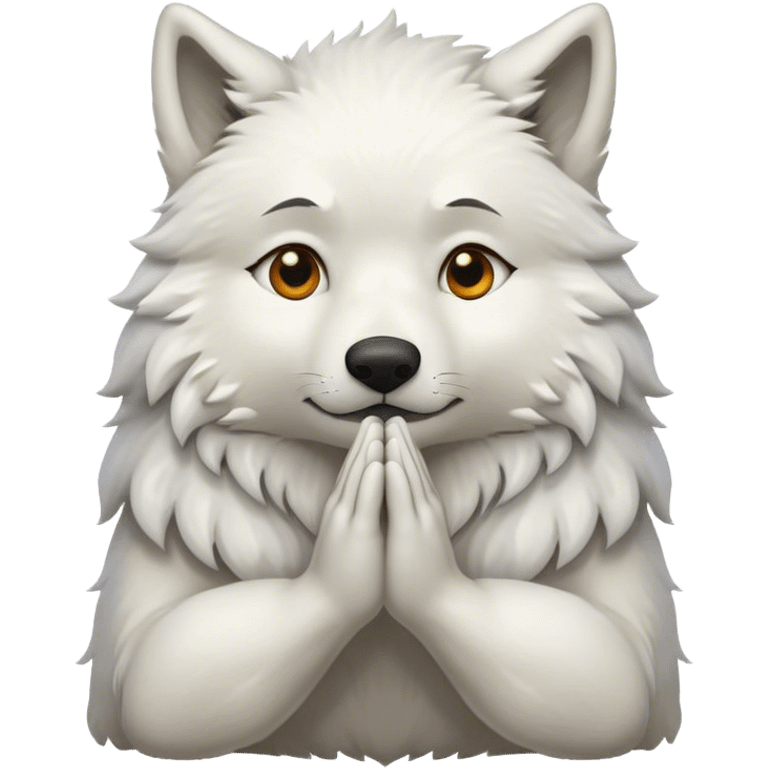 white wolf praying emoji