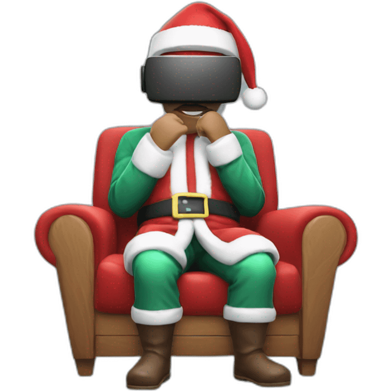 Santa in vr headset on chair emoji