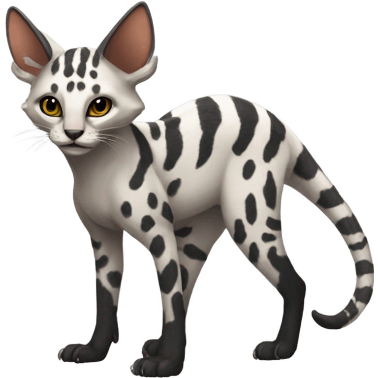 Modern Feral Rare Fantasy Vernid-Trico-species by LiLaiRa, random markings, full body emoji