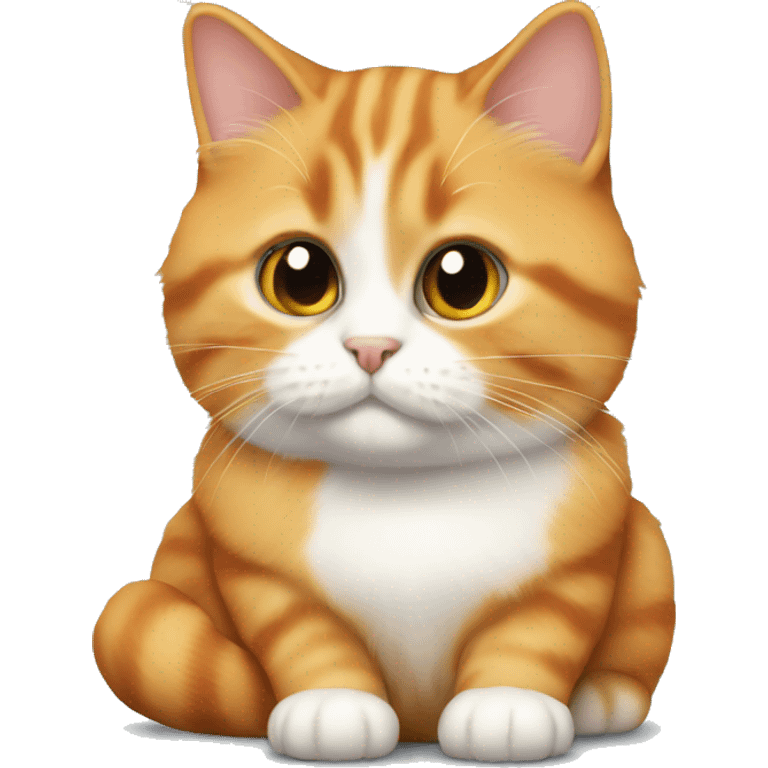 Orange munchkin cat sitting  emoji