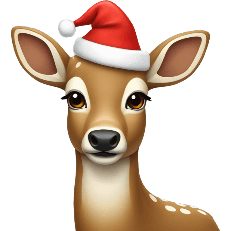 Deer with a santa hat emoji