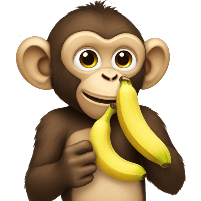 Monkey eating bananas emoji