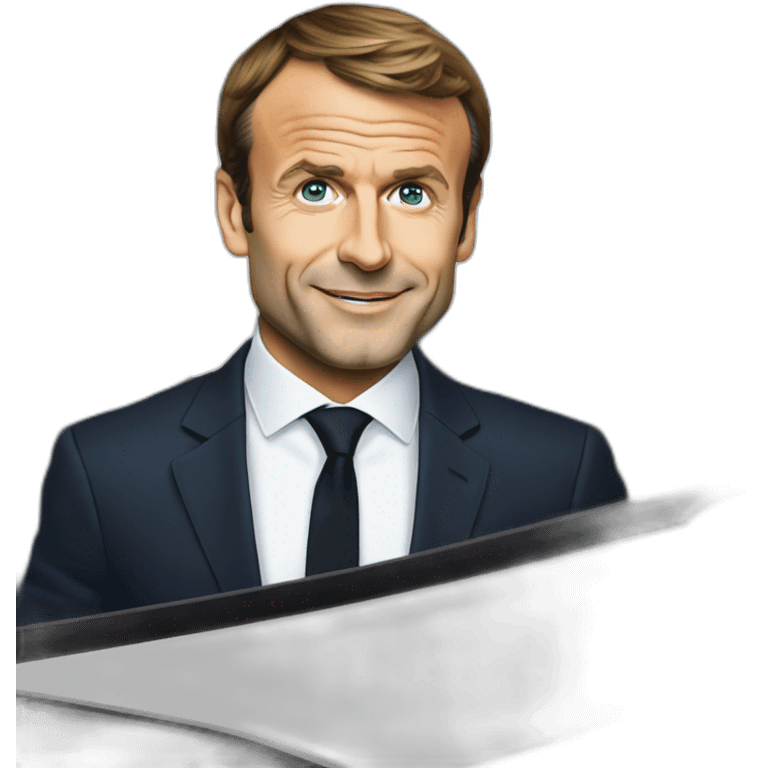 Emmanuel Macron in a lamborghini emoji