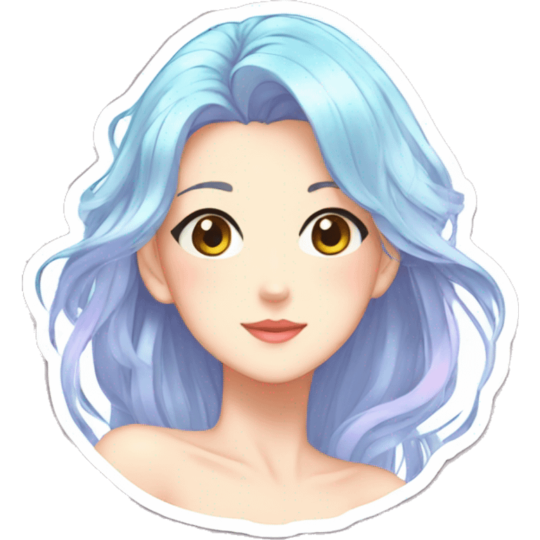 Shiny gorgeous beautiful anime pastel lady sticker emoji