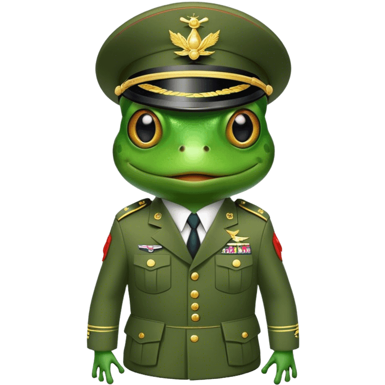 Frog in a military suit emoji