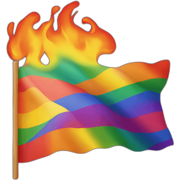 LGBT+ flag in fire emoji