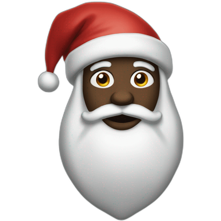 black santa with  and blu eyes emoji