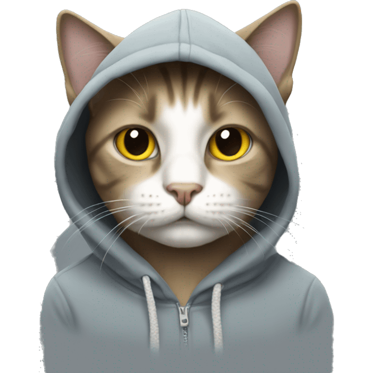 Cat wearing in hoodie  emoji