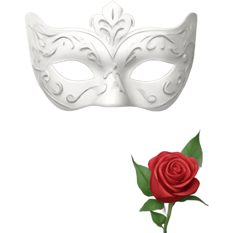  white  masquerade mask with rose emoji