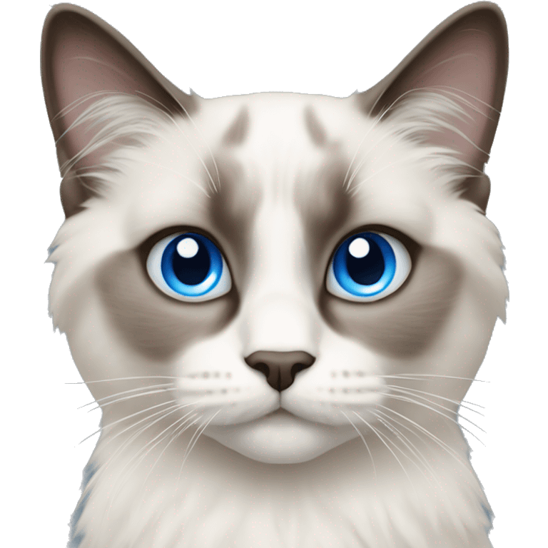 Ragdoll cat with blue eyes  emoji