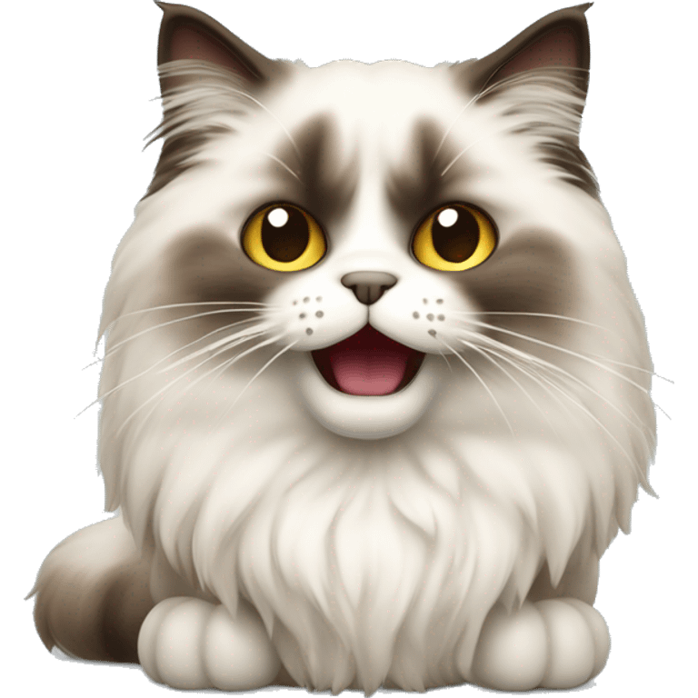 hissing fluffy ragdoll cat emoji