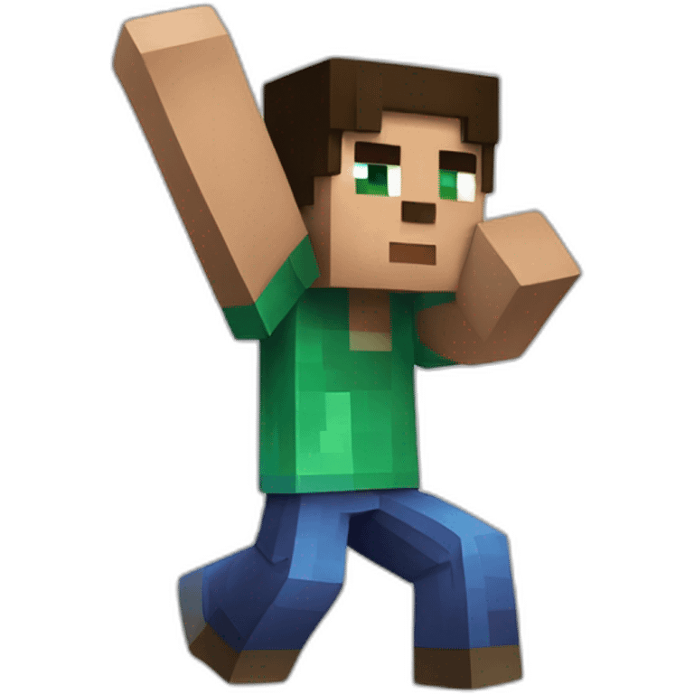 Steve de minecraft qui fait un dab emoji