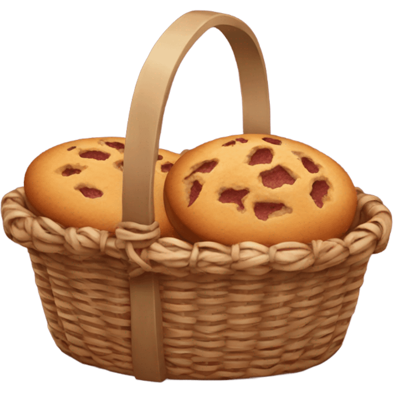 baked goods basket in burgundy color emoji