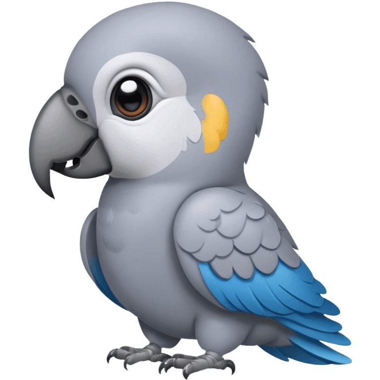 Cartoon cute ai- grey parrot emoji