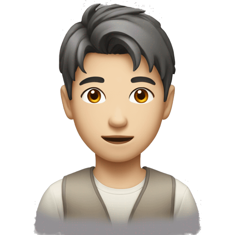 An face of Asian boy with fair skin color and a decent hairstyle  emoji