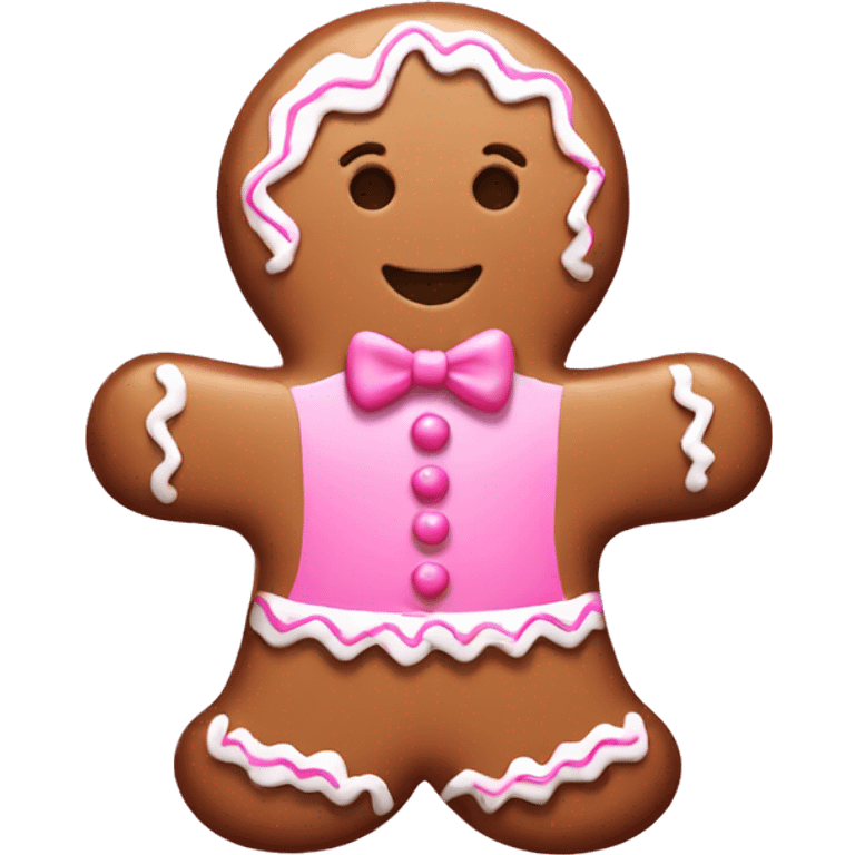 Pink gingerbread emoji