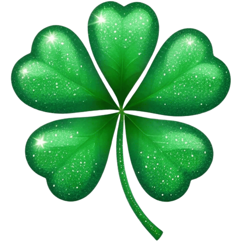 Four leaf clover with glitter emoji