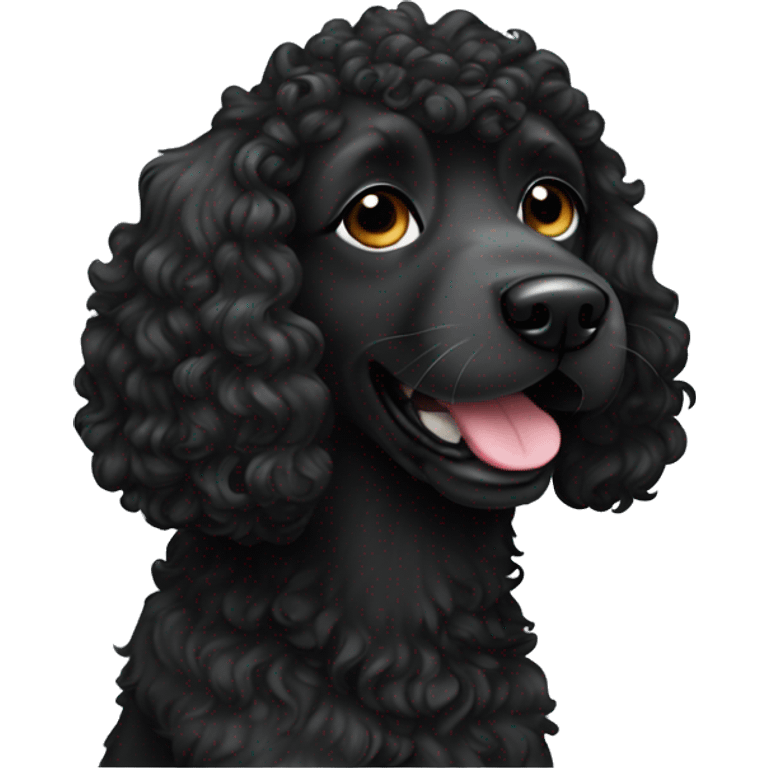 black curly hair dog emoji