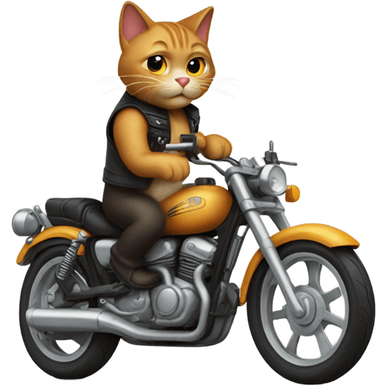 cat riding a motorcycle emoji