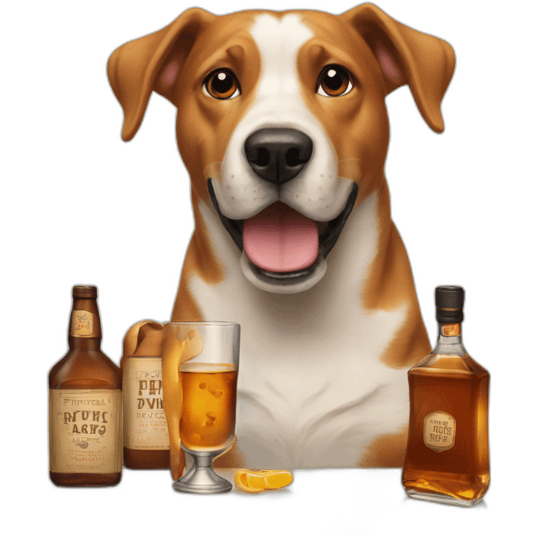 dog drink whiskey with other dogs emoji