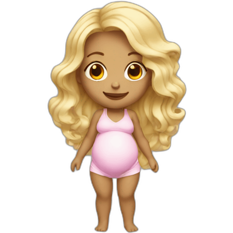 adorable pregnant blond full body women with beach-wave-hair emoji