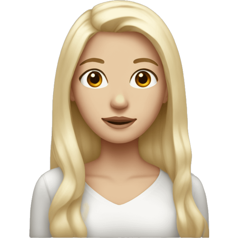 White blond girl with brown eyes  emoji