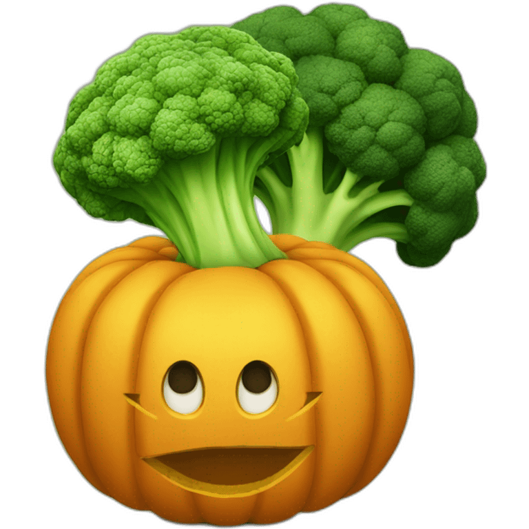 pumpkin and broccoli emoji