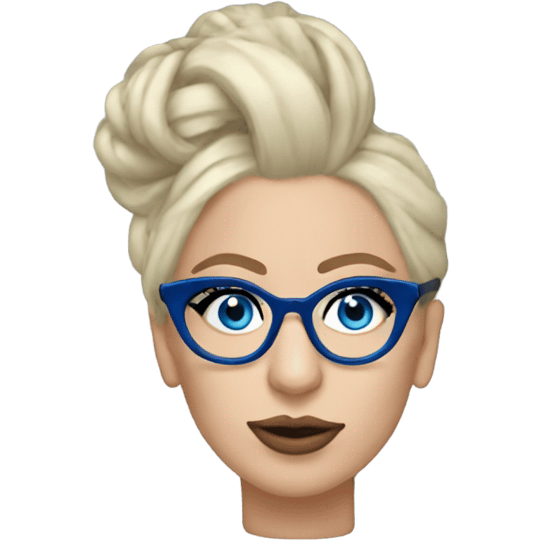 Lady gaga blue eyes glasses updo  emoji