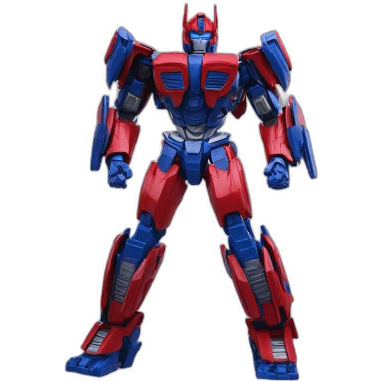 Transformer red blue power stand up side right leg front left leg back emoji