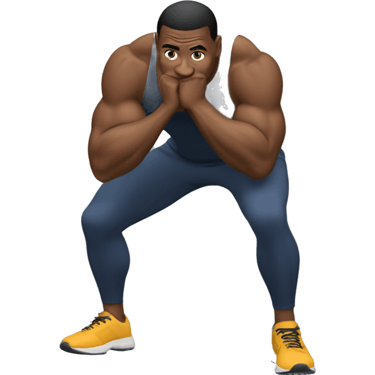 a man doing squat (gym) emoji