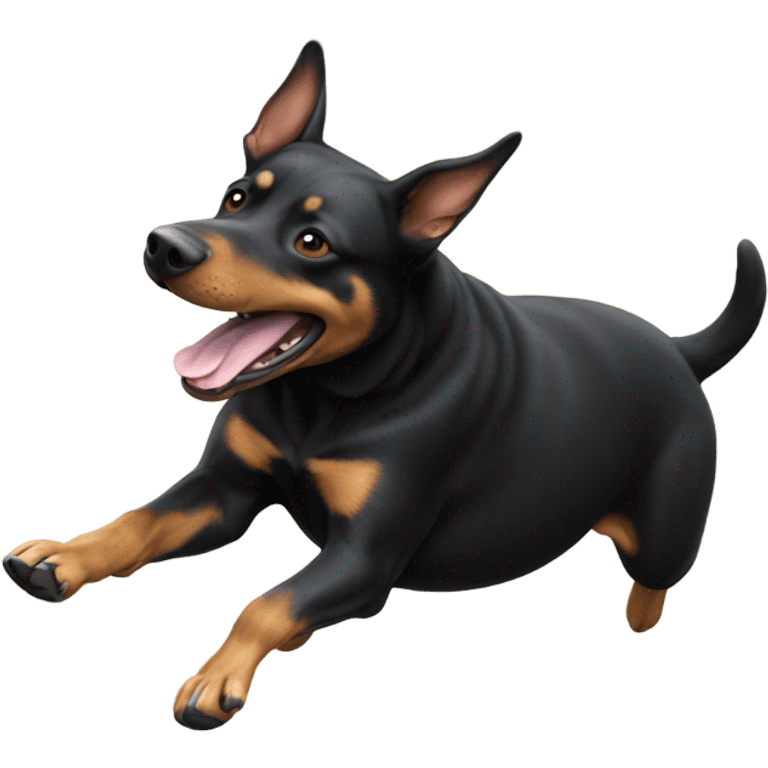 Fat Australian kelpie jumping  emoji