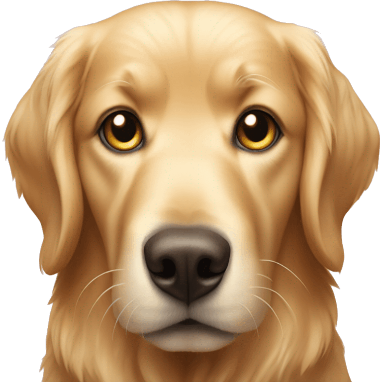 Golden retriever with pink nose emoji