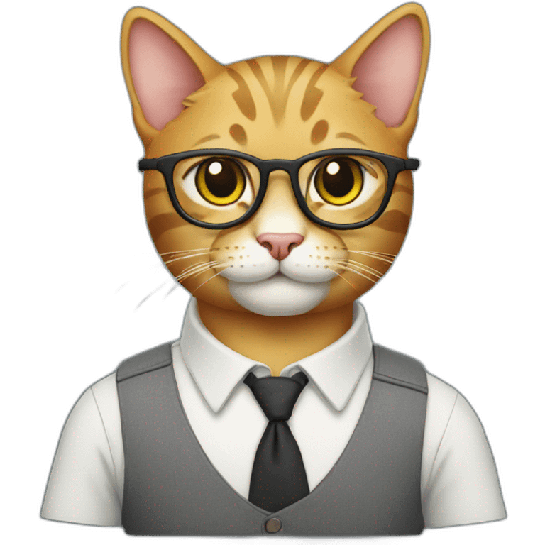 Nerd cat emoji