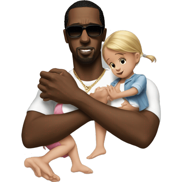 P Diddy holding a little girl in his arms emoji