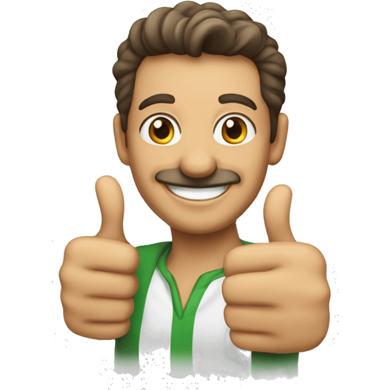 Smiling Italian man showing thumbs up  emoji