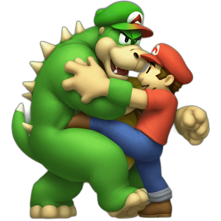 bowser hugging luigi emoji