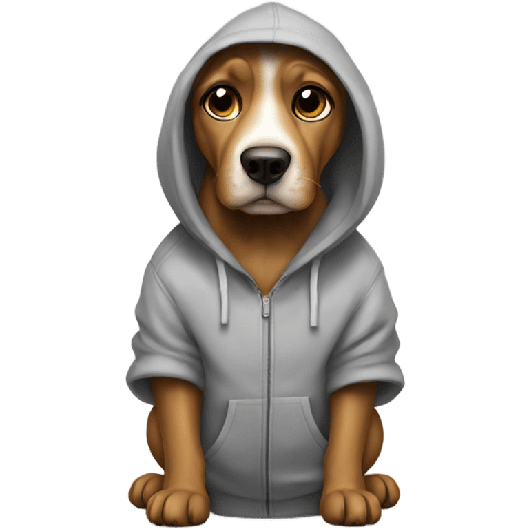 Dog wearing a hoodie emoji