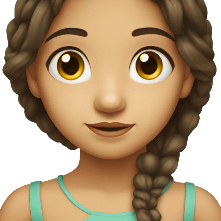 niña castaña con ojos claros emoji