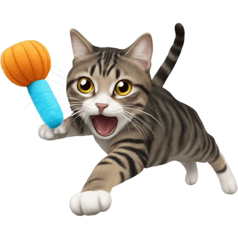 Cat attacking Cat toy emoji