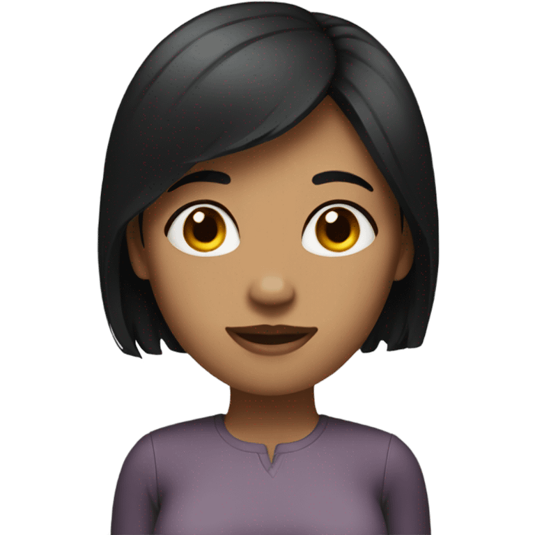 Woman with black hair standing emoji