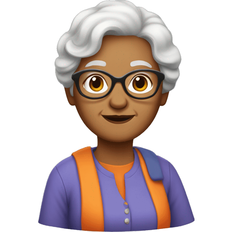 grandma in orange clothes
 emoji