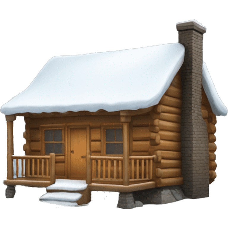 Cabin with snow on roof emoji