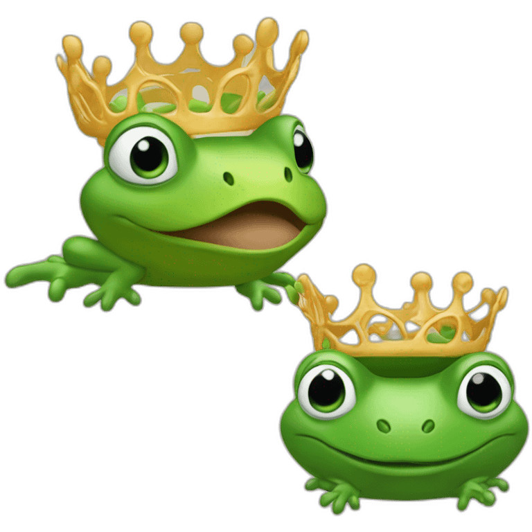 Tête de Grenouilles anec une couronne emoji