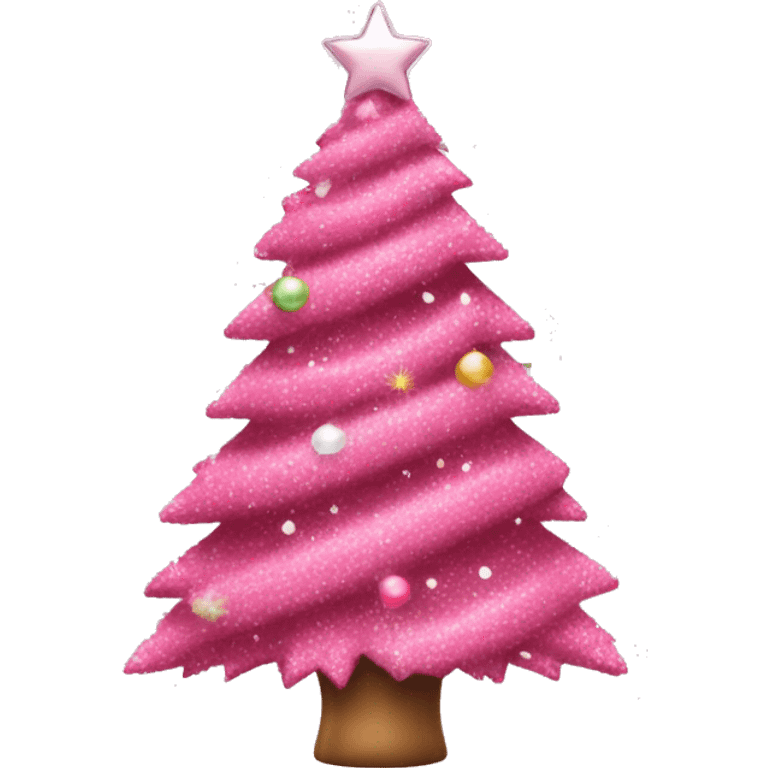 Pink decorated Christmas tree emoji