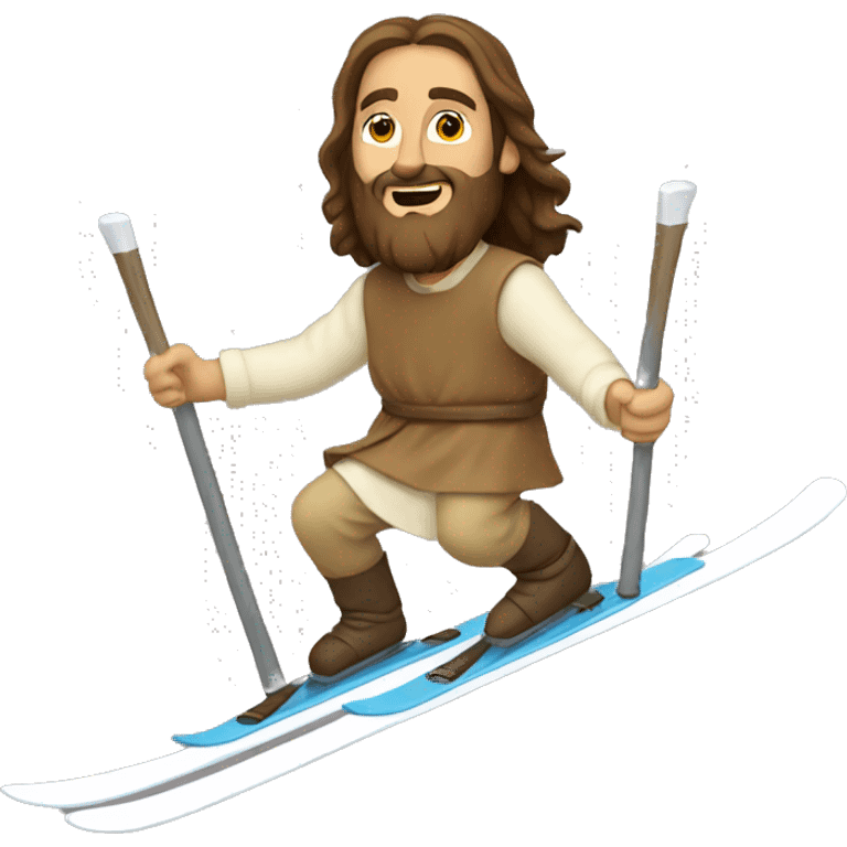 Jesus skiing emoji