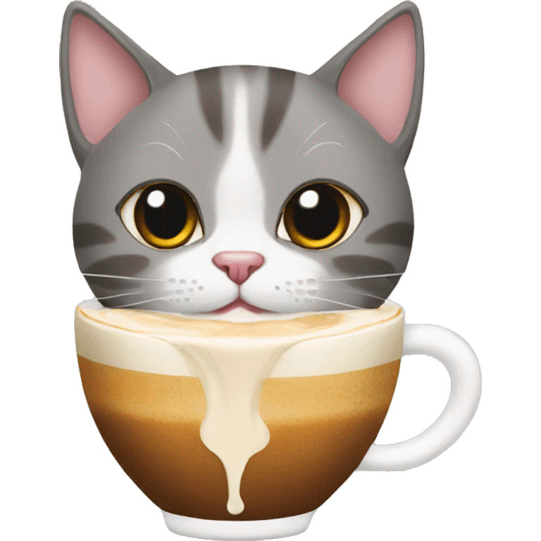 Cat with latte emoji