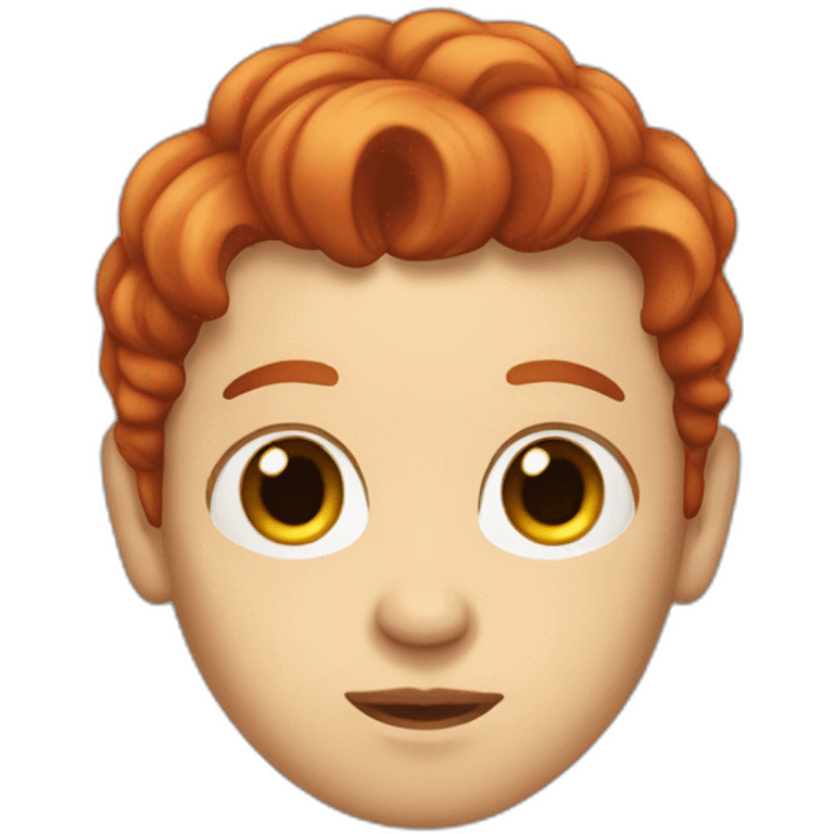 Tall hair , big eyes , red hair  emoji