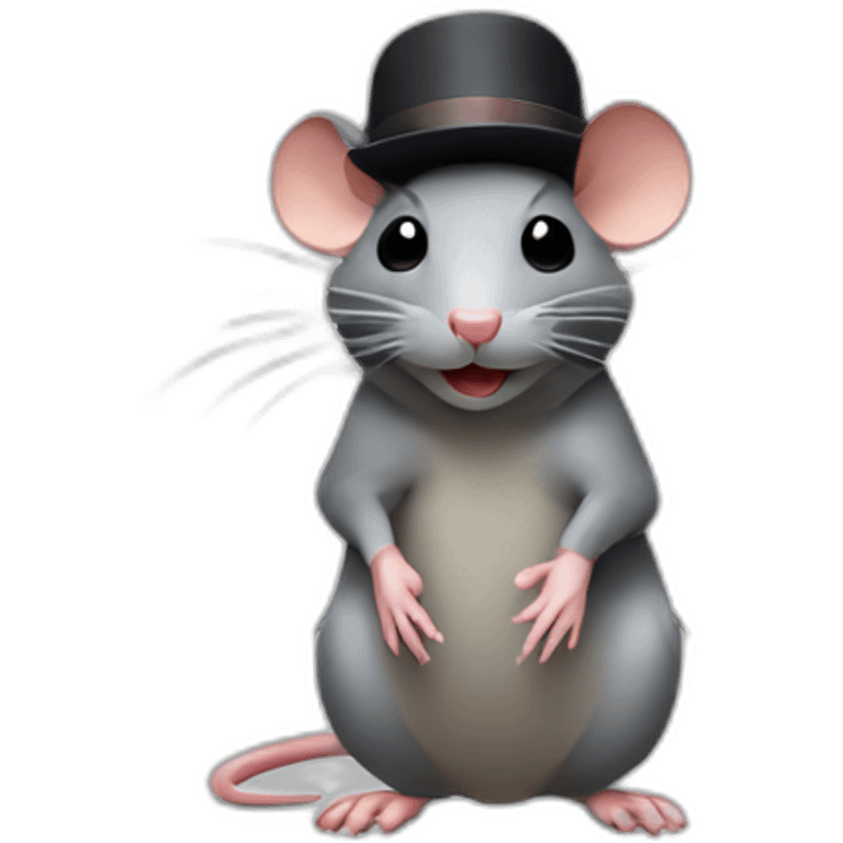 Rat with a hat emoji